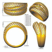 Diamond Pave Ring in 10K/14K gold and platinum with certified lab-grown or natural diamonds