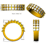 Diamond Half Eternity Ring in 10K/14K gold and platinum with certified lab-grown or natural diamonds