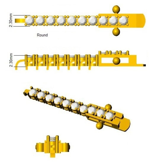 Round Natural Diamond Tennis Bracelet in Prong Set with Box Closure in 10K/14K gold and platinum with certified lab-grown or natural diamonds