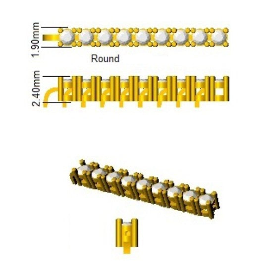 Round Natural Diamond Tennis Bracelet in Prong Set with Box Closure in 10K/14K gold and platinum with certified lab-grown or natural diamonds