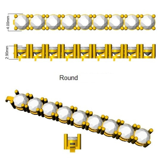 Round Natural Diamond Tennis Bracelet in Prong Set with Secure Box Clasp in 10K/14K gold and platinum with certified lab-grown or natural diamonds