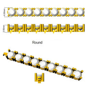 Round Natural Diamond Tennis Bracelet in Prong Set with Secure Box Clasp in 10K/14K gold and platinum with certified lab-grown or natural diamonds