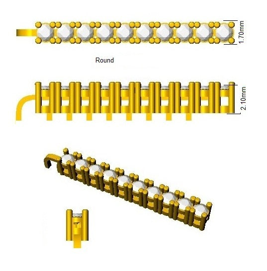 Round Natural Diamond Tennis Bracelet in Prong Set with Box Closure in 10K/14K gold and platinum with certified lab-grown or natural diamonds