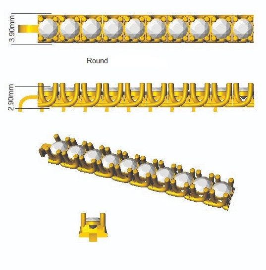 Round Cut Prong Set Lab Grown Diamond Tennis Bracelet in Platinum with Box Closure in 10K/14K gold and platinum with certified lab-grown or natural diamonds