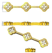 Vintage Bracelet with Round Diamond Clover Links in Gold or in 10K/14K gold and platinum with certified lab-grown or natural diamonds