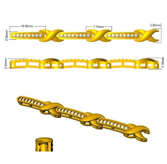 Lab Grown Diamond Hug & Kisses Bracelet in 10K/14K gold and platinum with certified lab-grown or natural diamonds