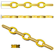 Lab Grown Diamond Open Circle Mariner Link Bracelet with Pave Accents and Box Clasp in 10K/14K gold and platinum with certified lab-grown or natural diamonds