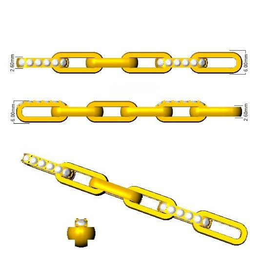 Natural Diamond Link Bracelet with Pave Bar Accents and Secure Clasp in 10K/14K gold and platinum with certified lab-grown or natural diamonds