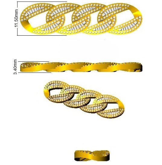 Hip-Hop Style Cuban Link Diamond Bracelet with Baguette & Round Diamonds in 10K/14K gold and platinum with certified lab-grown or natural diamonds