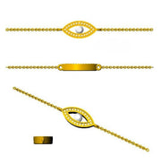 Sapphire Evil Eye Bracelet in 10K/14K gold and platinum with certified lab-grown or natural diamonds