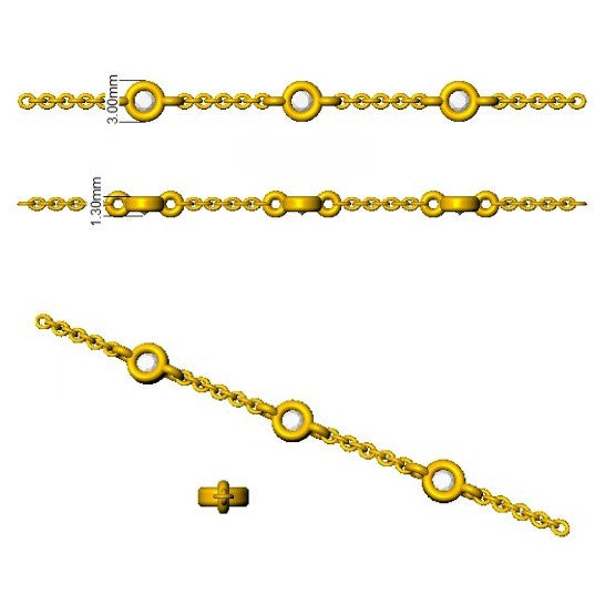 Round Diamond Station Bracelet with Bezel Set Diamonds in 10K/14K gold and platinum with certified lab-grown or natural diamonds