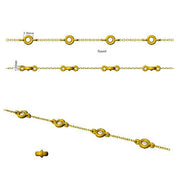Natural Round Cut Bezel Set with Double Chain Diamond Station Bracelet in 10K/14K gold and platinum with certified lab-grown or natural diamonds