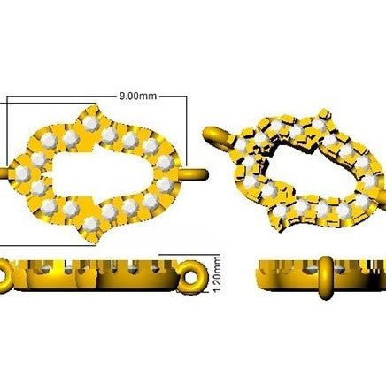 Natural Diamond Hamsa Bracelet in 10K/14K gold and platinum with certified lab-grown or natural diamonds