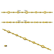 Natural Yellow Pear & Round Cut Bezel Set Diamond Beaded Bracelet in 10K/14K gold and platinum with certified lab-grown or natural diamonds