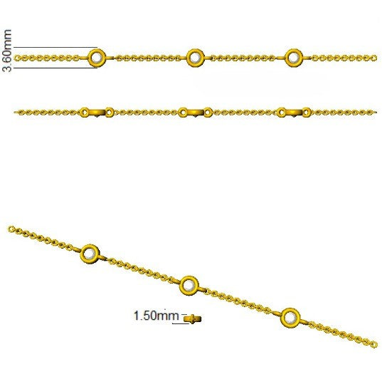 Round Diamond Station Bracelet with Bezel Set Diamonds in 10K/14K gold and platinum with certified lab-grown or natural diamonds