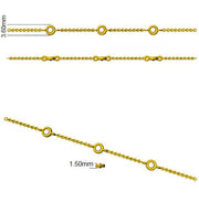 Round Diamond Station Bracelet with Bezel Set Diamonds in 10K/14K gold and platinum with certified lab-grown or natural diamonds