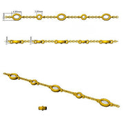 Natural Oval & Round Cut Bezel Set Diamond Station Bracelet in Platinum with Lobster Claw in 10K/14K gold and platinum with certified lab-grown or natural diamonds