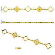 Milgrain Clover Diamond Chain Bracelet in 10K/14K gold and platinum with certified lab-grown or natural diamonds