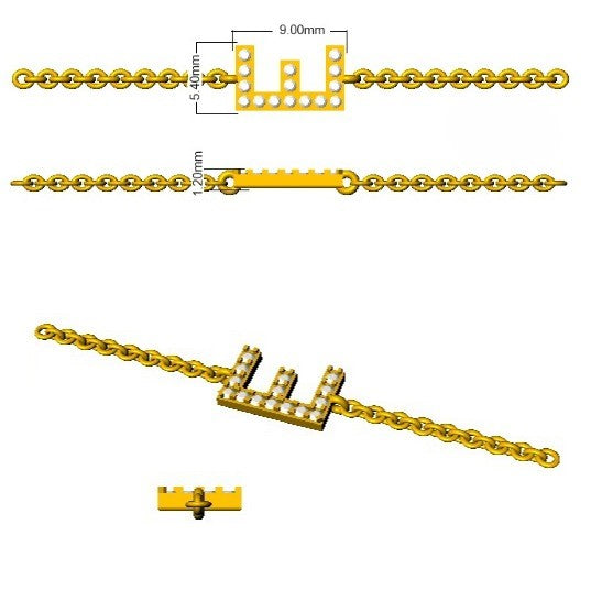Initial E Letter Chain Bracelet with Natural Round Cut Diamond in Pave Set in 10K/14K gold and platinum with certified lab-grown or natural diamonds