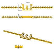 Initial E Letter Chain Bracelet with Natural Round Cut Diamond in Pave Set in 10K/14K gold and platinum with certified lab-grown or natural diamonds