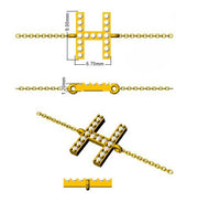 Initial H Letter Round Cut Lab Grown Diamond Chain Bracelet with Lobster Clasp in 10K/14K gold and platinum with certified lab-grown or natural diamonds