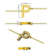 Natural Round Cut Diamond Alphabet P Letter Chain Bracelet with Lobster Clasp in 10K/14K gold and platinum with certified lab-grown or natural diamonds