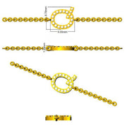 Lab Created Round Cut Pave Set Diamond Alphabet Q Letter Chain Bracelet in 10K/14K gold and platinum with certified lab-grown or natural diamonds