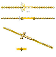 Natural Diamond Pave Round Initial T Alphabet Bracelet with Chain in 10K/14K gold and platinum with certified lab-grown or natural diamonds