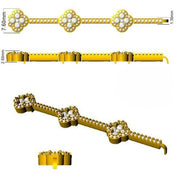 Diamond Clover Bracelet 2.75ct Natural Pave Set in 10K/14K gold and platinum with certified lab-grown or natural diamonds