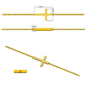 / Solid Gold Natural Diamond Cross Bracelet in 10K/14K gold and platinum with certified lab-grown or natural diamonds