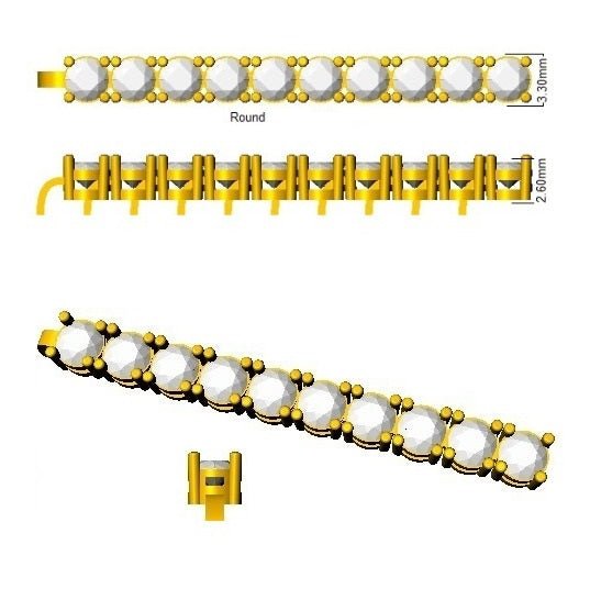 Lab Grown Diamond Tennis Bracelet in 10K/14K gold and platinum with certified lab-grown or natural diamonds