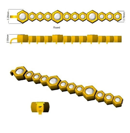 Natural Round Bezel Set Diamond Octagon Tennis Bracelet with Box Clasp in 10K/14K gold and platinum with certified lab-grown or natural diamonds