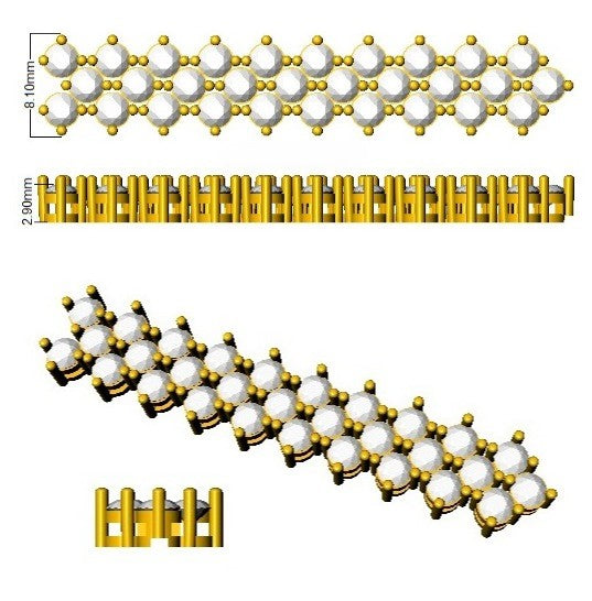 Multi Row Natural Diamond Tennis Bracelet with Box Clasp & Safety Lock in 10K/14K gold and platinum with certified lab-grown or natural diamonds