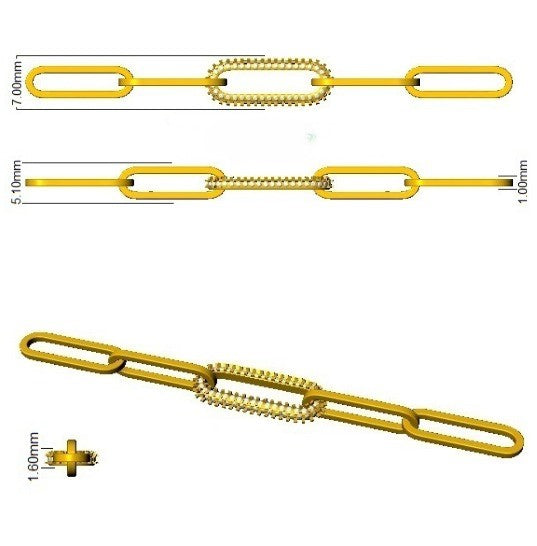 Lab Grown Diamond Paperclip Link Bracelet with Lobster Clasp in 10K/14K gold and platinum with certified lab-grown or natural diamonds