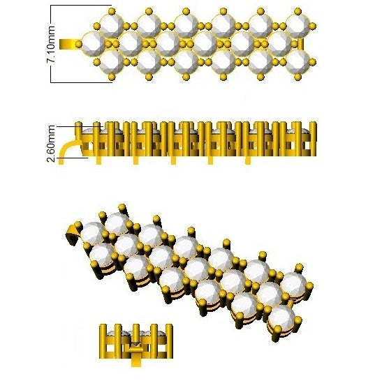Round Cut Lab Grown Diamond Prong Set 3 Row Diamond Tennis Bracelet in Platinum with Box Clasp in 10K/14K gold and platinum with certified lab-grown or natural diamonds