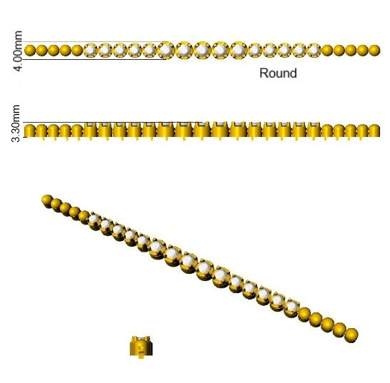 Natural Round Diamond Beaded Tennis Bracelet in 10K/14K gold and platinum with certified lab-grown or natural diamonds
