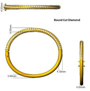 Natural Round Cut Diamond Pave Set Fancy Bangle with Hinged Box Lock in 10K/14K gold and platinum with certified lab-grown or natural diamonds
