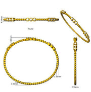Lab Grown Round Cut Diamond Trio Prong Set Beaded Fancy Hinged Bangle with Box Lock in 10K/14K gold and platinum with certified lab-grown or natural diamonds