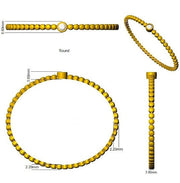 Natural Round Cut Diamond Bezel Set Beaded Fancy Bangle in 10K/14K gold and platinum with certified lab-grown or natural diamonds