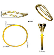 Curve Design Natural Round Cut Diamond Fancy Bangle with Box Lock in 10K/14K gold and platinum with certified lab-grown or natural diamonds