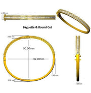 Channel Set Natural Diamond Bangle with Baguette and Round Cut Diamonds in 10K/14K gold and platinum with certified lab-grown or natural diamonds