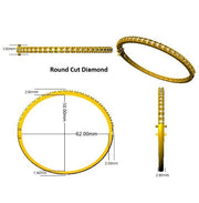 Lab Grown Diamond Prong Set Half Eternity Bangle for Women with Hinged Lock in 10K/14K gold and platinum with certified lab-grown or natural diamonds