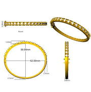 Round Natural Diamond Prong Set Eternity Bangle with Hinged Box Clasp in 10K/14K gold and platinum with certified lab-grown or natural diamonds