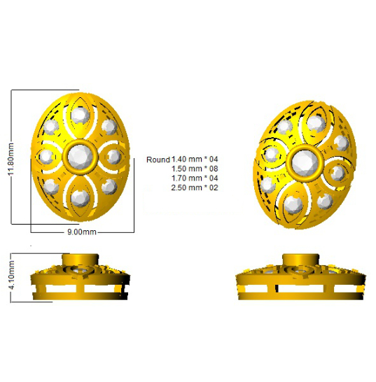 Lab & Natural Diamond Vintage Round Cut Stud Earrings in 10K/14K gold and platinum with certified lab-grown or natural diamonds