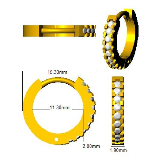 Hoop Diamond Earrings 0.33 in 10K/14K gold and platinum with certified lab-grown or natural diamonds