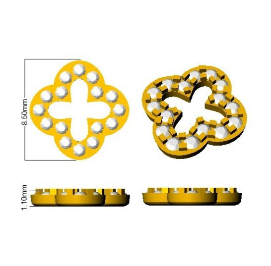 Deavy Luxury Gold Clover Diamond Earrings in 10K/14K gold and platinum with certified lab-grown or natural diamonds