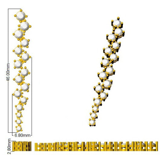 Blosm Luxury 3ct Gold Drop & Trilogy Diamond Earrings for Elegance in 10K/14K gold and platinum with certified lab-grown or natural diamonds