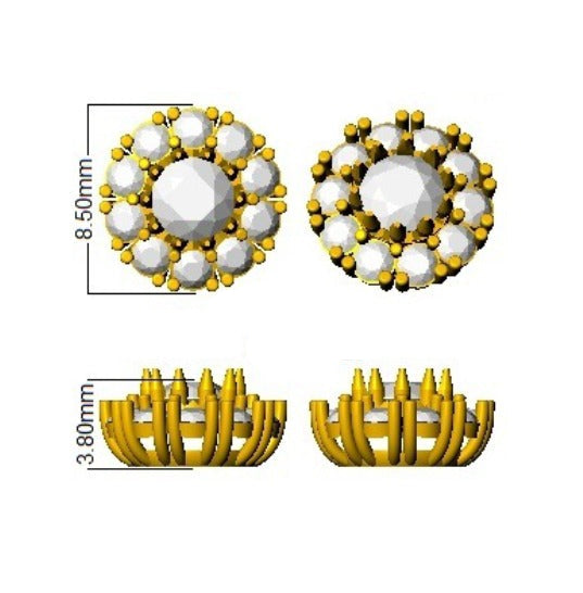 Blue Sapphire Halo Stud Earrings in 10K/14K gold and platinum with certified lab-grown or natural diamonds