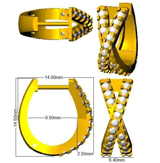 Elegant Hoop Earrings 0.5 Ct Lab/Natural Diamond in 10K/14K gold and platinum with certified lab-grown or natural diamonds