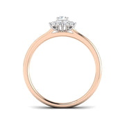 Emerald Cut Diamond Starburst Halo Ring in 10K/14K gold and platinum with certified lab-grown or natural diamonds